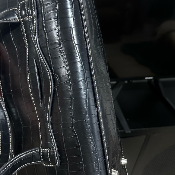 Apt. 9 Black Crocodile-Embossed Shoulder Bag - Picture 6 of 7